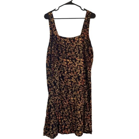 Fantastic Voyage Black & Orange Sleeveless Floral Sundress Womens XL 100% Rayon - Picture 6 of 10